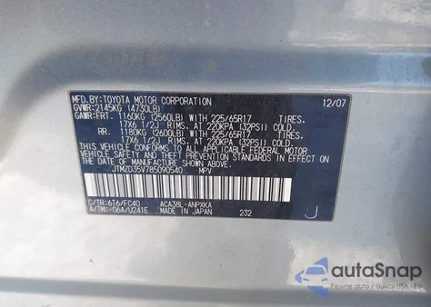 2008 Toyota Rav4 z USA, uszkodzony, nr VIN JTMZD35V785090540